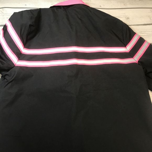 Vans Pull Over Jacket Black/ Bright Pink Reflector Running Riding XS - Picture 8 of 9